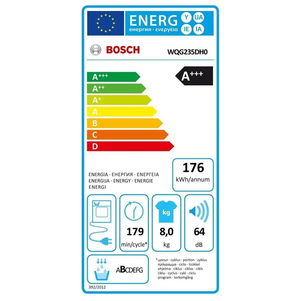 Secadora con bomba de calor Bosch Serie 6 WQG235DH0 de 8 kg, blanca, A+++, 2026