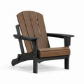 Silla Adirondack de compuesto de madera marrón-negro