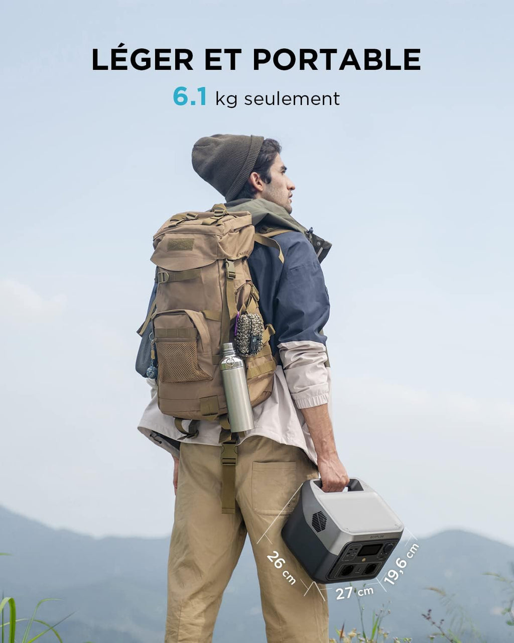 Estación de energía portátil ECOFLOW RIVER 2 MAX, batería LiFePO4, 512 Wh, carga rápida en 1 hora, salida de 1000 W con X-boost, generador solar para exteriores, autocaravanas, hogar y balcones