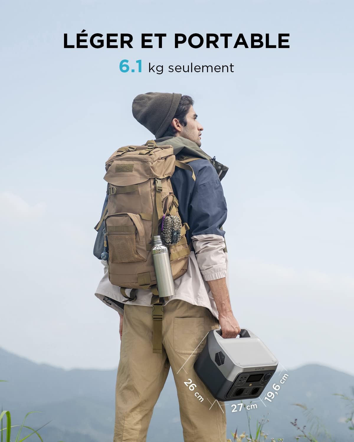 Estación de energía portátil ECOFLOW RIVER 2 MAX, batería LiFePO4, 512 Wh, carga rápida en 1 hora, salida de 1000 W con X-boost, generador solar para exteriores, autocaravanas, hogar y balcones