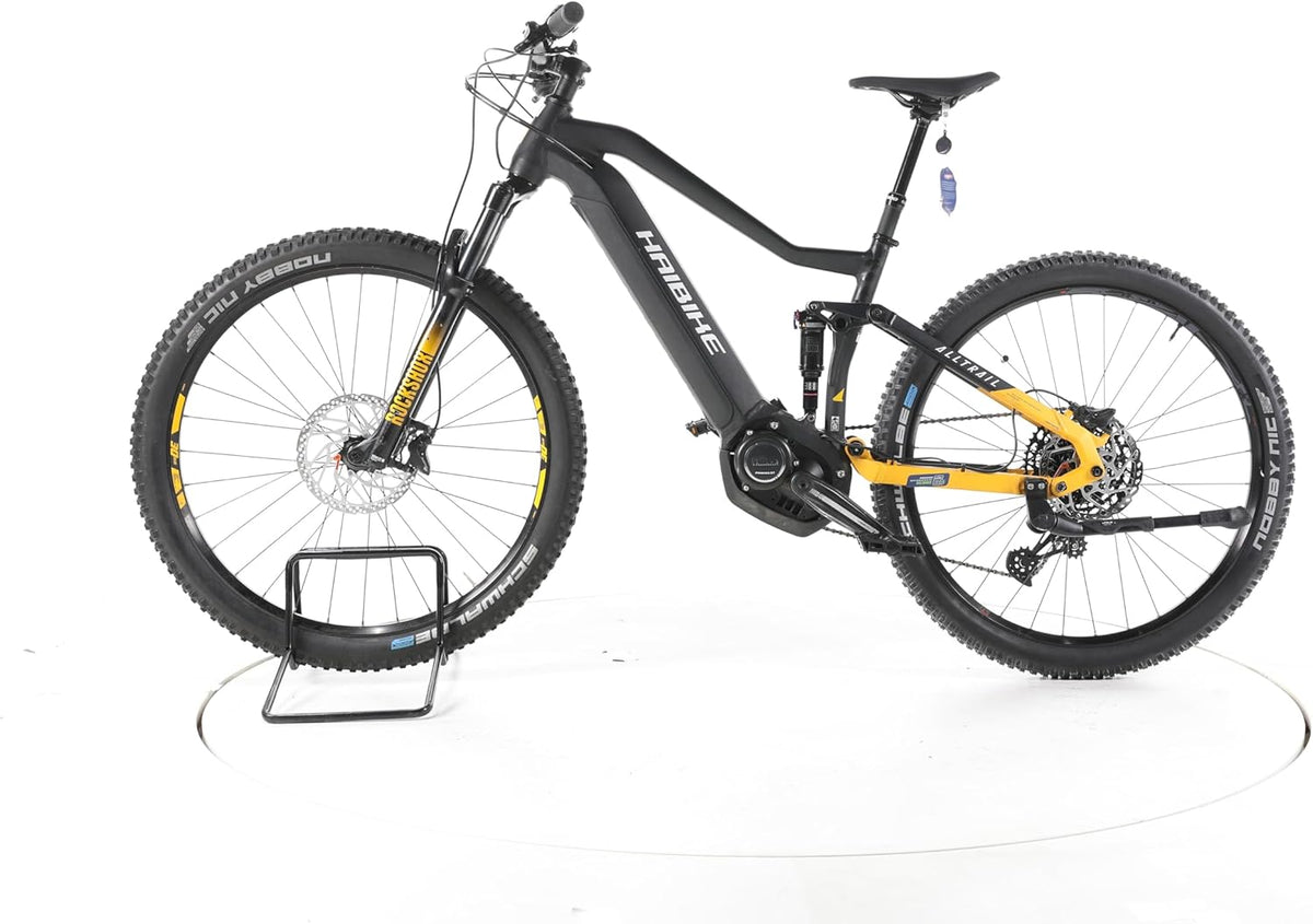 HAIBIKE E-Bike Alltrail 6 E-Bike de doble suspensión para hombre y mujer, bicicleta eléctrica de 29 pulgadas, Yamaha 70 Nm 630 Wh, 12 velocidades, horquilla de suspensión RockShox, freno de disco hidráulico, 167-175 cm, negro (reacondicionada)