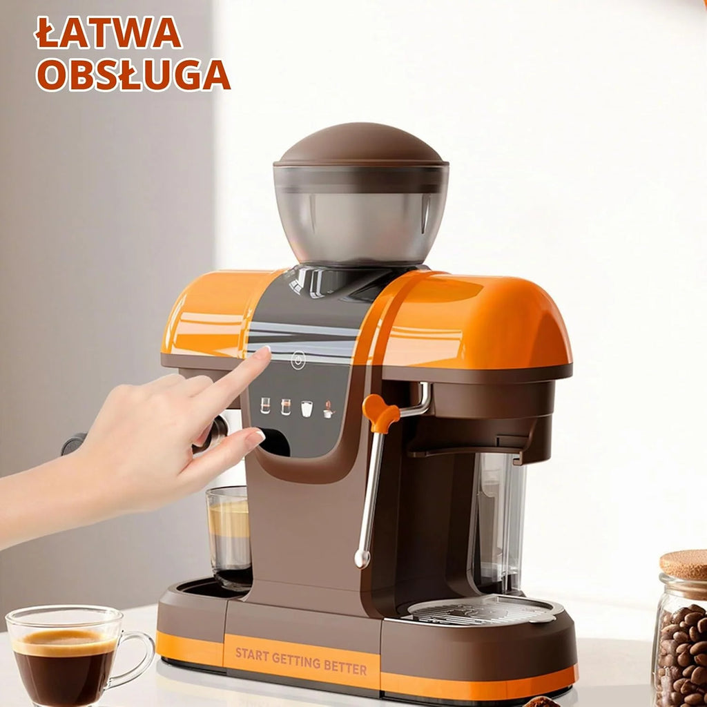 Bewinner Ekspres do Kawy, Półautomatyczny Ekspres do Kawy z Wbudowanym Młynkiem i dyszą Pary, Pompa 19 Barów, Zbiornik 800 Ml, Kolba 58 Mm do Domowego (Wtyczka UE 220 V)