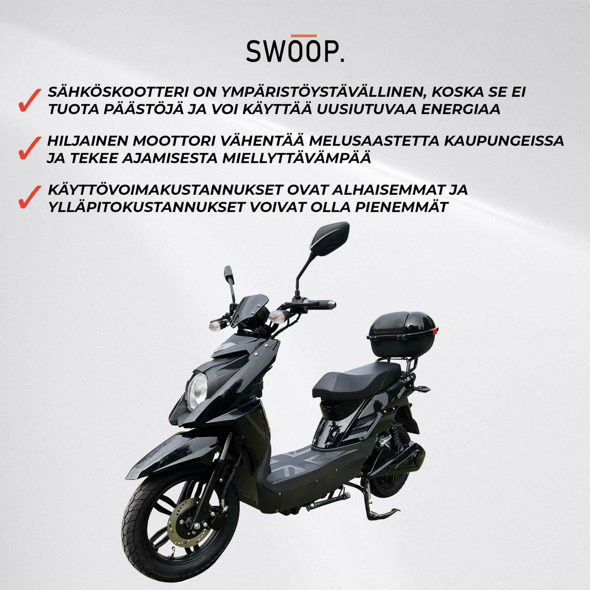 Scooter Eléctrico Elegante Swoop Negro 1000W