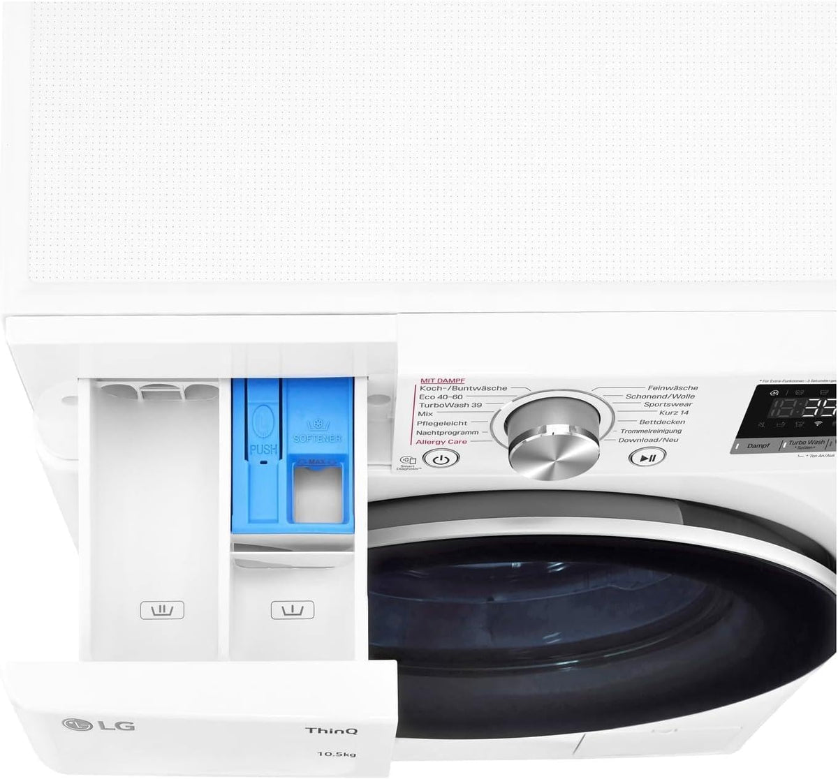LG F4WV7080, Clase A, lavadora de carga frontal 8 kg, 1400 rpm, AI Direct Drive, Wi-Fi, limpieza profunda con vapor, gran capacidad, TRIPLE A, puerta exterior de cristal templado, 62 x 60 x 85 cm, blanco