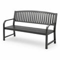 Banco de jardín de metal en negro 150 cm