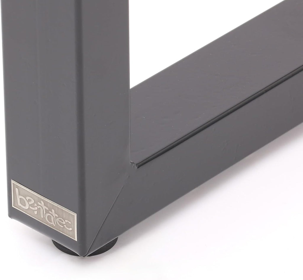 Estructura para banco, banco, silla, mesa de comedor, rincón de asiento, estructura de metal para bricolaje, banco de jardín (juego de 2, negro mate RAL 9005)