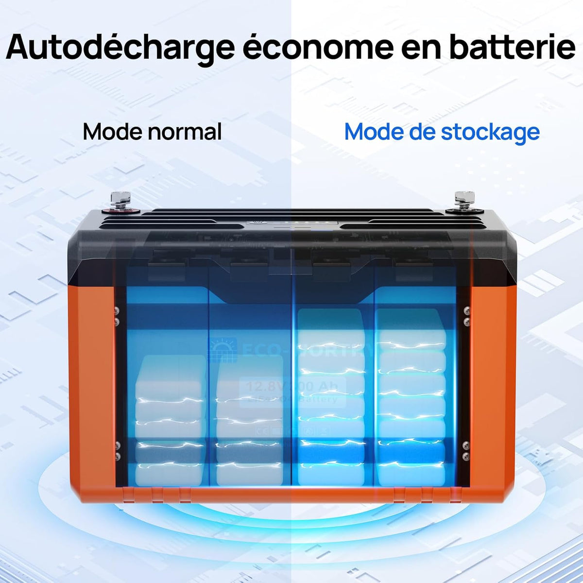 Batería de litio ECO-WORTHY 12V 300Ah LiFePO4 con Bluetooth y pantalla, batería LiFePO4 con BMS de 200A, protección de baja temperatura y máx. 15000 ciclos, 3840Wh 12V para autocaravana, panel solar