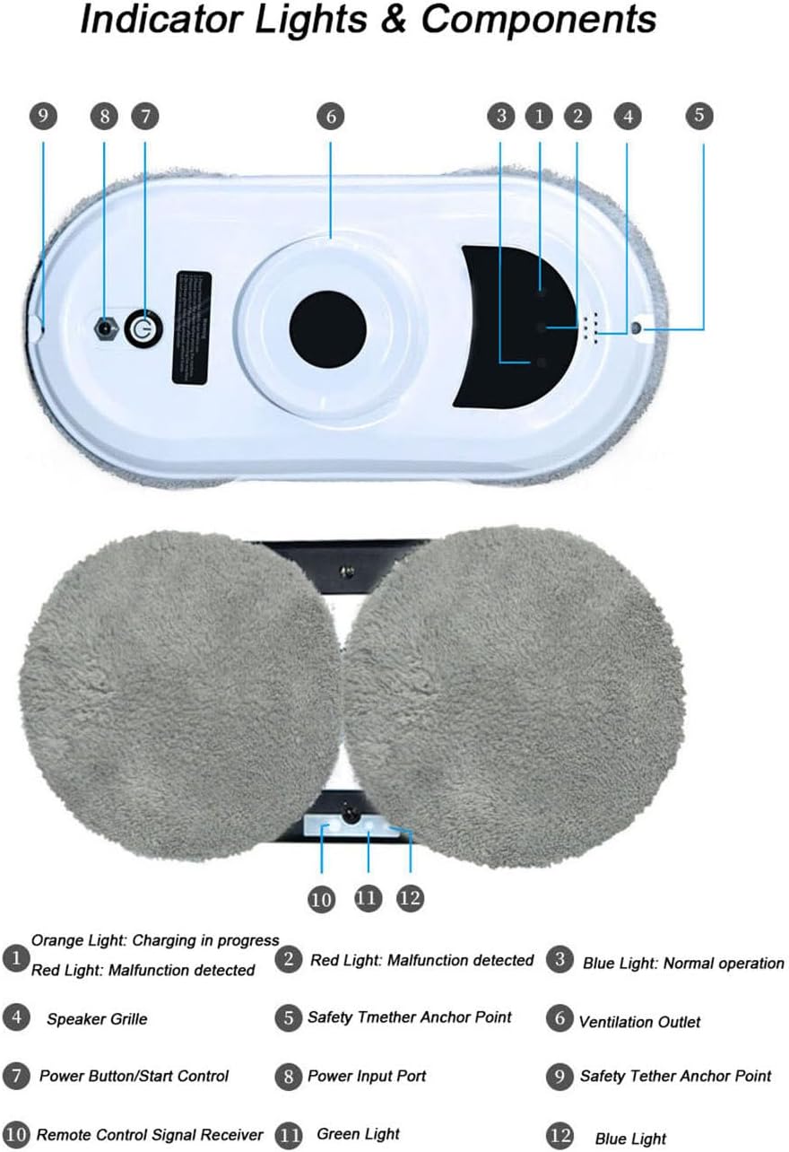 robot do czyszczenia okien, automatyczna myjka do okienne z Wzmocniona lina zabezpieczająca, Cicha praca, Zabezpieczenie przed upadkiem robot do czyszczenia okien do szyby, płytki