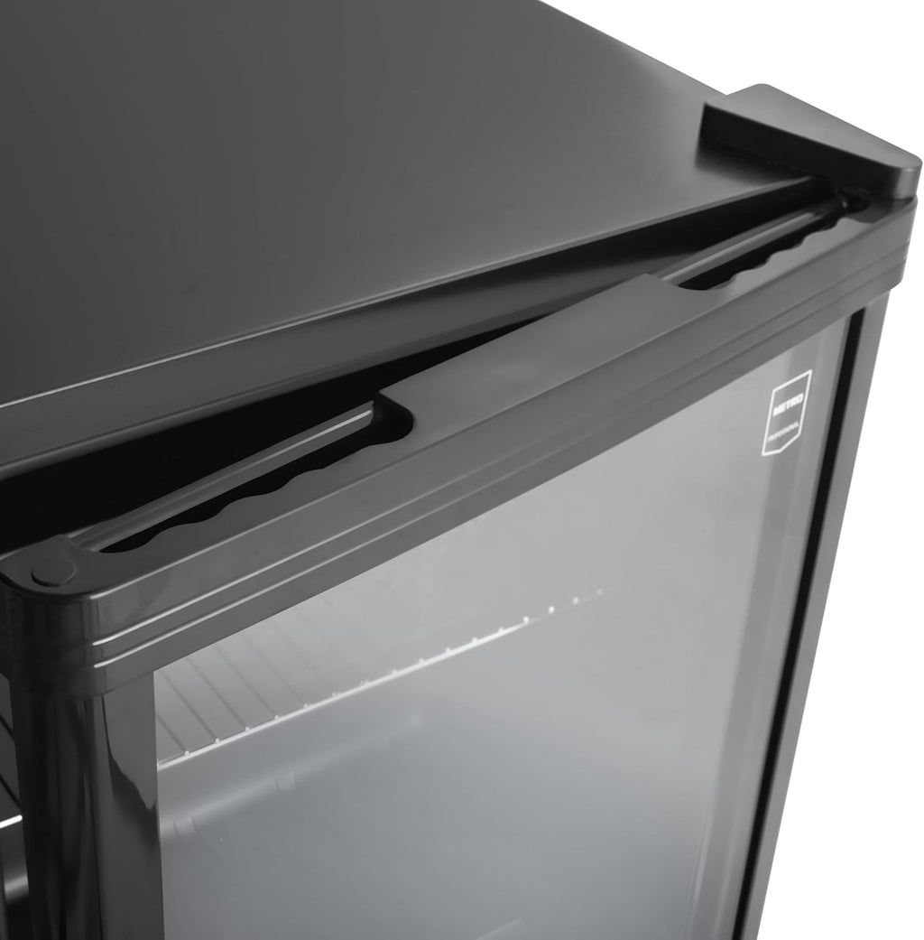 Mini-nevera METRO Professional GPC1046, acero inoxidable/vidrio, 43 x 48 x 51,5 cm, 46 L, negro