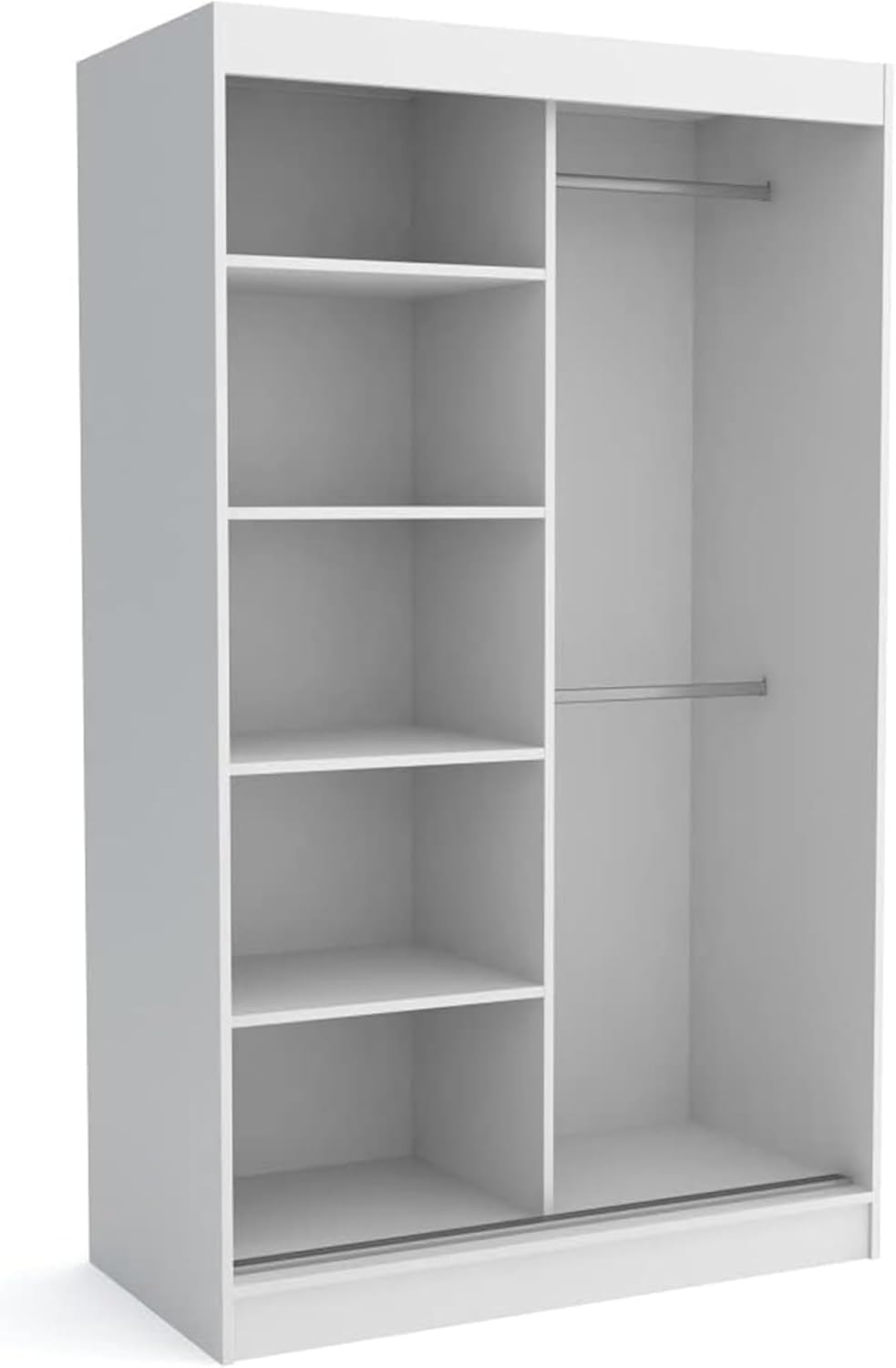 Brent - Armario con espejo, 100 cm de ancho, Windsor Tomy I Armario de dormitorio con 2 barras para ropa y estantes para ropa I Armario ropero Roble Sonoma
