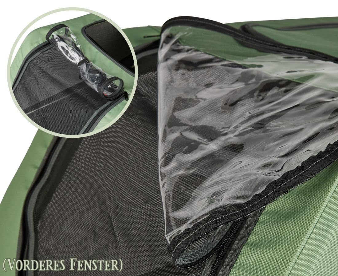Remolque para bicicletas para perros Knuffelwuff Cruvado 45 kg, plegable, ligero, correa de seguridad, reflectores, enganche universal