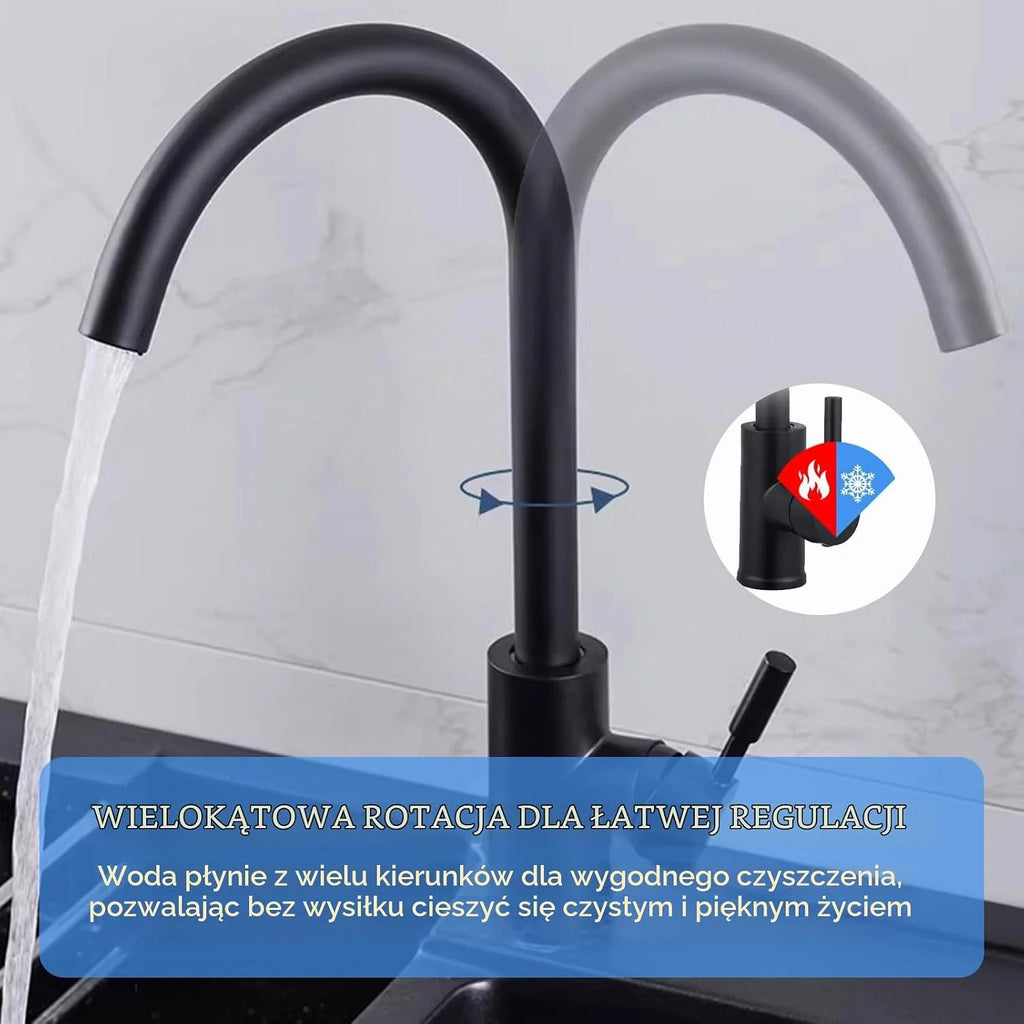 Wolnostojący Zlewozmywak ze Stali Nierdzewnej z Szafką, Bateria Ciepło-Zimno, Półka do Przechowywania, Szafka z Zlewem Użytkowym do Pralni, Kuchni i Łazienki