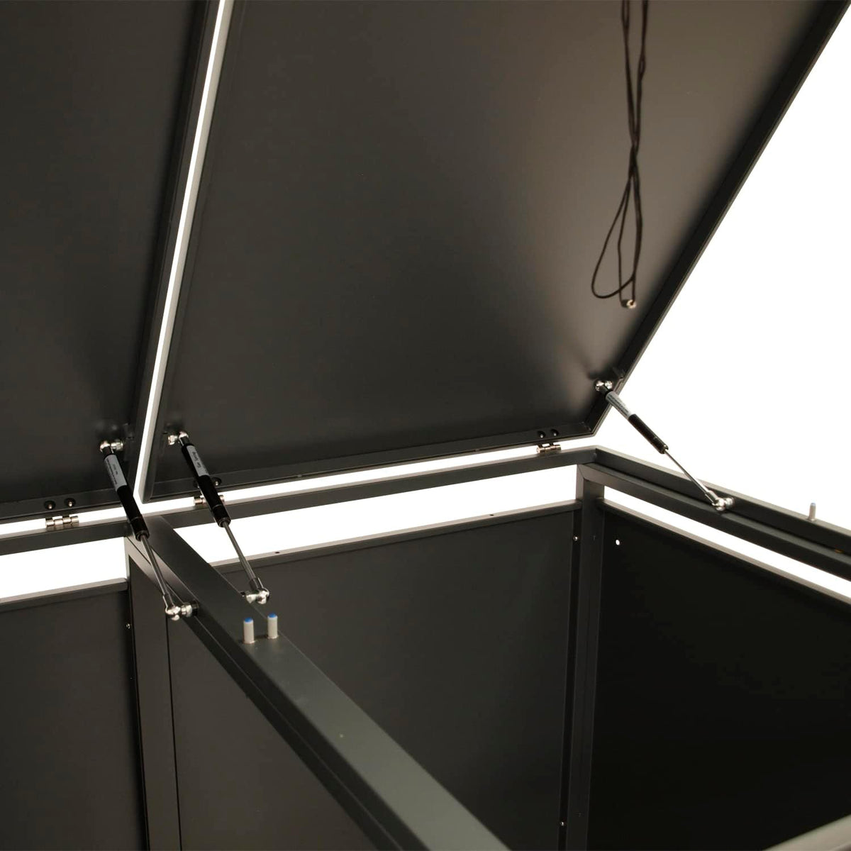 DEGAMO Mülltonnenbox, cobertizo para 4 cubos de basura MÜNCHEN para 4 cubos de 120 y 240 litros, acero galvanizado, color antracita