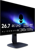Monitor gaming Alienware 27 - AW2725Q, 4K UHD (3840x2160), 240Hz, QD OLED, 0.03ms, compatible con NVIDIA G-Sync, AMD FreeSync Premium Pro, HDR True Black 400, Dolby Vision, USB-C, 3 años de garantía