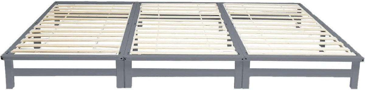 Homestyle4u Cama familiar 270x200 cm, cama de palés de madera maciza, gris | Modular de 3x 90x200 cm – incl. somier, pino macizo, altura 28 cm, para dormitorio y habitación infantil