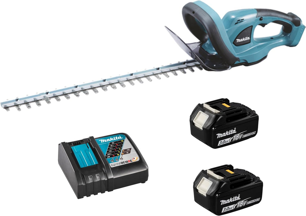Cortasetos inalámbrico Makita DUH 523 de 18V y 52cm con 2 baterías de 3,0Ah y cargador