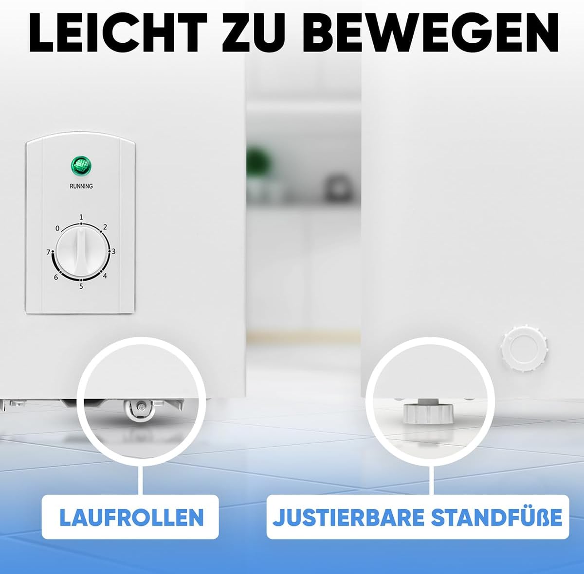 Bomann, arcón congelador de 100 l, color blanco GT7355 – 4 estrellas, temperatura ≤ -18 °C, capacidad de congelación 4,5 kg/24 h, piloto de control, ajuste de temperatura, extraíble, ruedas, ideal para la familia