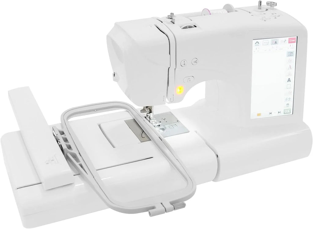 Hafciarka, sterowana komputerowo, maszyna do haftowania i szycia, zakres haftowania 100 x 235 mm, automatyczna maszyna do haftowania z 7-calowym ekranem dotykowym LCD (100-240 V, 50/60 Hz