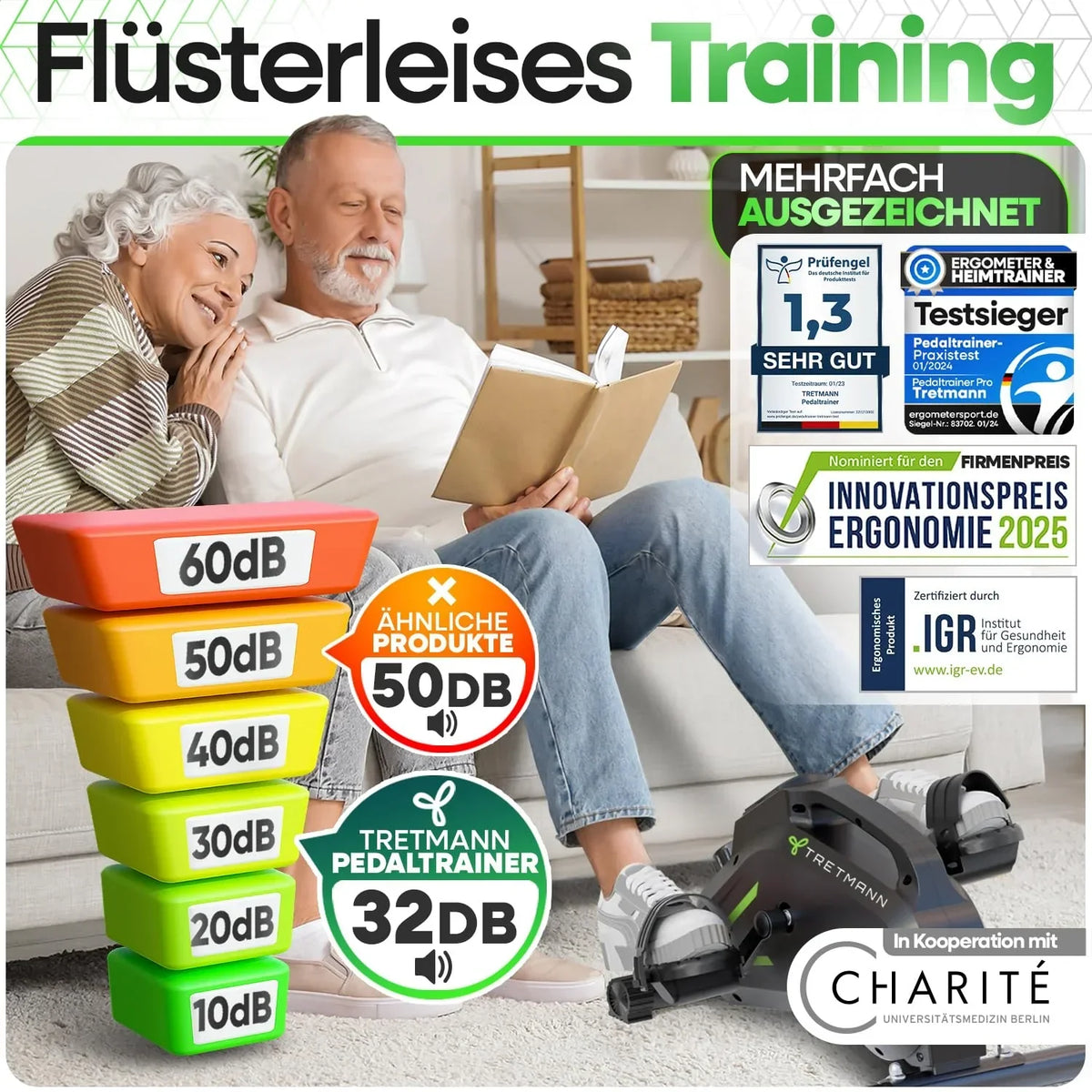 Entrenador de pedales PT-HT-01 con 16 niveles de resistencia para entrenamiento de brazos y piernas con cinta de sujeción