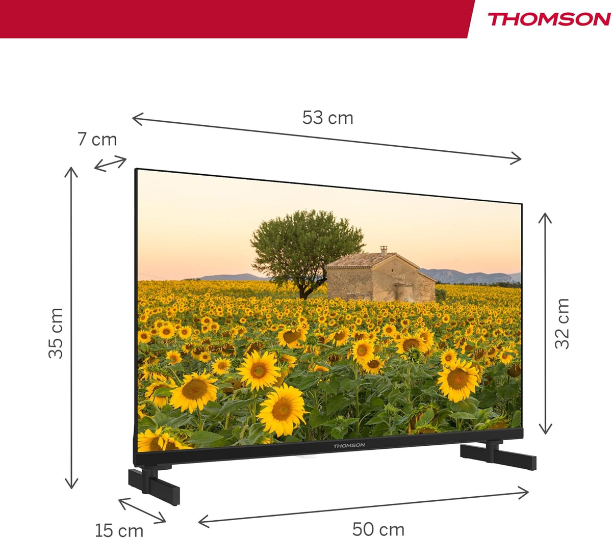 THOMSON 24 pulgadas (60 cm) LED HD 12V Smart TV Android para camping, Google Assistant, Wi-Fi, Dolby Digital, Bluetooth, triple sintonizador (cable, satélite, antena), HDMI, CI, panel A - 24HA2S13C