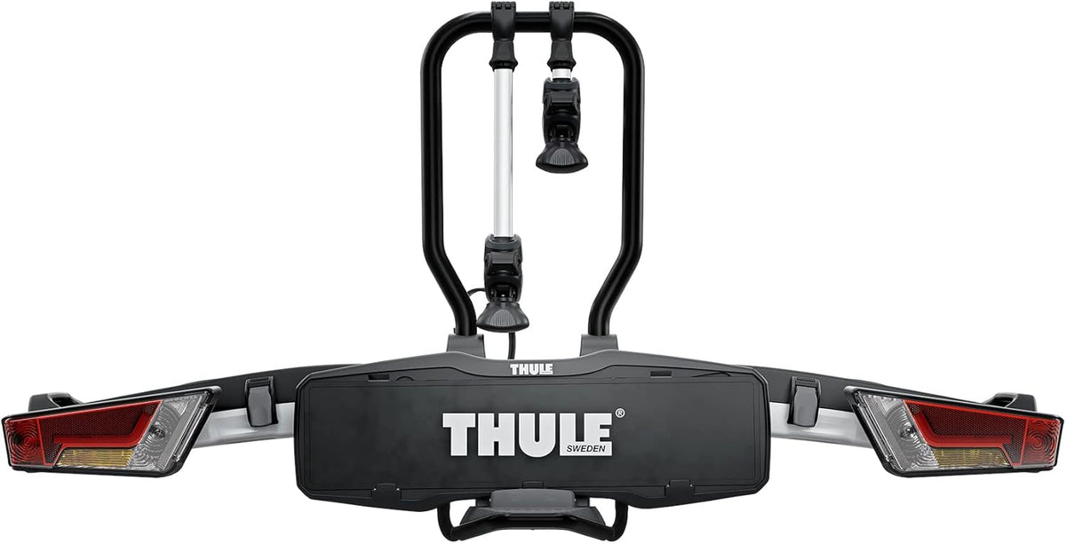 Portabicicletas Thule EasyFold XT, portabicicletas de bola de remolque negro/aluminio, 2 bicicletas