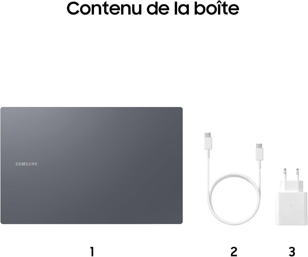 Ordenador portátil Samsung Galaxy Book4 de 15,6'', Intel Core 5, 8 GB de RAM, 512 GB SSD, Intel Graphics, gris, teclado AZERTY FR
