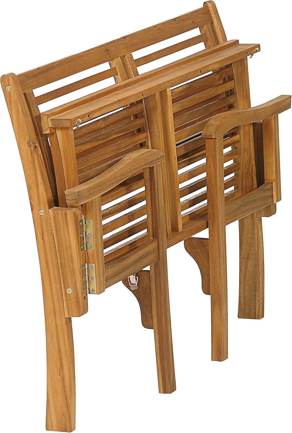 Banco plegable Dehner Douglas, 2 plazas, aprox. 119 x 62 x 90 cm, de madera de acacia con certificación FSC®, natural