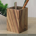 Portalápices de madera maciza de alcanfor 8x8x12 cm – Organizador de escritorio, cubilete para lápices