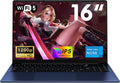 Ordenador portátil, 16 pulgadas, procesador N150 (1,2 a 3,6 GHz), 16 GB de RAM, SSD de 1 TB, ordenador portátil, 1920x1200p/6000 mAh/teclado completo retroiluminado/cámara web/panel táctil
