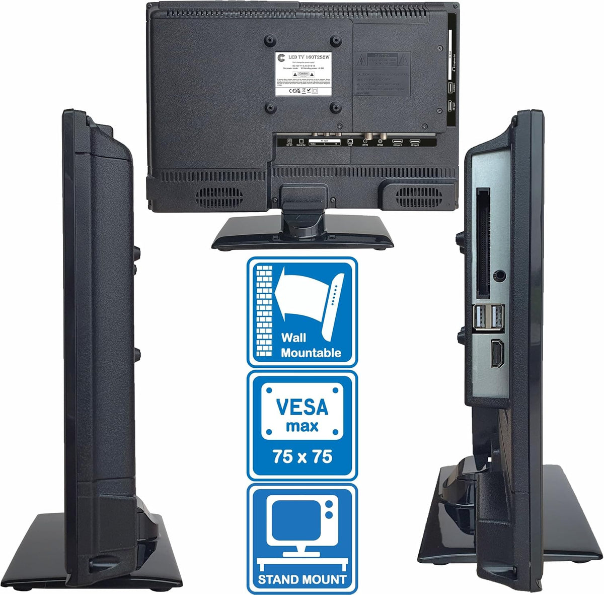Smart TV Unispectra® de 16” (webOS) Full HD 230V 24V, triple sintonizador: satélite, antena, televisión por cable, 3xHDMI, 2xUSB, Magic Remote. Televisor de 12V para autocaravanas, caravanas, camiones, furgonetas y barcos.