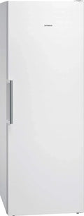 Congelador Siemens GS54NAWCV iQ500, 176 x 70 cm, 327 L, noFrost nunca más volver a descongelar, bigBox espacio para alimentos congelados grandes, varioZone estantes y cajones de cristal flexibles, Blanco
