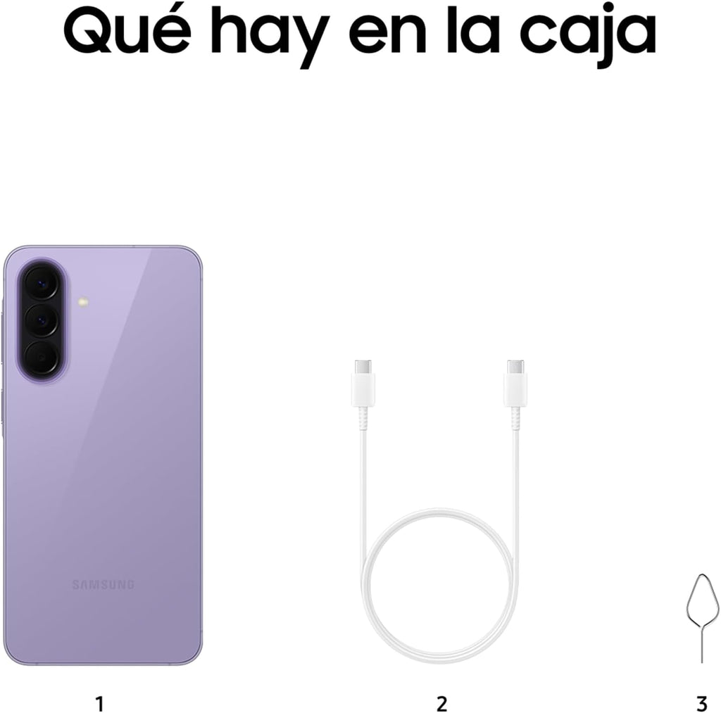 Samsung Galaxy A57 5G, 512 GB, móvil fino con IA, 8 GB, gran angular de 50 MP, autonomía de 2 días, batería de 5000 mAh, IP68, garantía del fabricante de 3 años + 1 año extra, color lila (versión española)