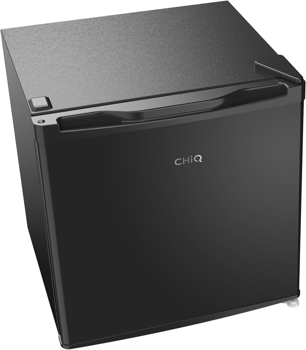 CHIQ Minibar, capacidad 46L, compresor incorporado, botellero y compartimento congelador, control de temperatura regulable, bajo nivel de ruido, puerta reversible, color negro