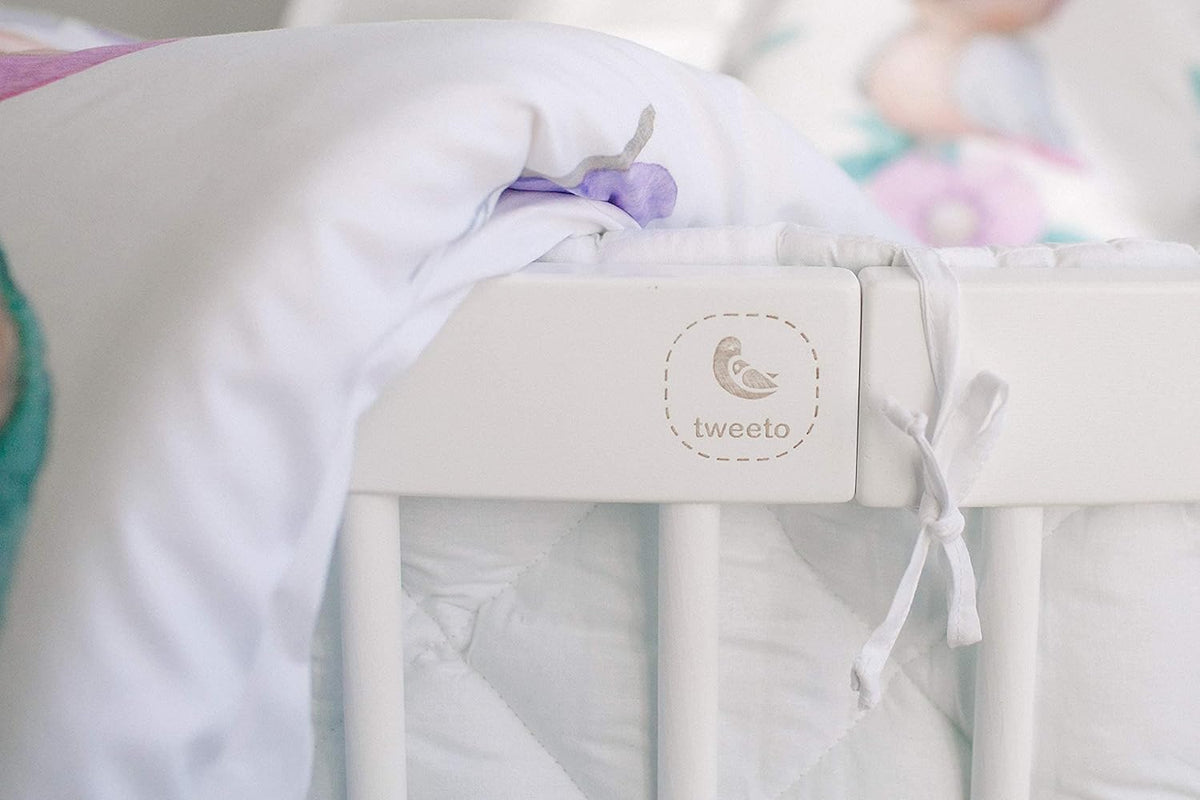 Cuna 7 en 1 tweeto®: cuna de madera evolutiva | cuna de colecho y cuna de barrotes de altura regulable | convertible en cama infantil y parque de juegos (haya natural)