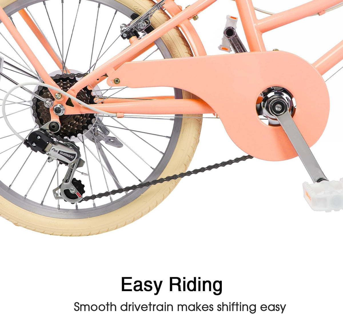 Glerc Missy 20, 24, 26 pulgadas bicicleta híbrida urbana tipo crucero para niñas, de 6 velocidades, con cesta de mimbre, para jóvenes mayores de 6 años, varios colores