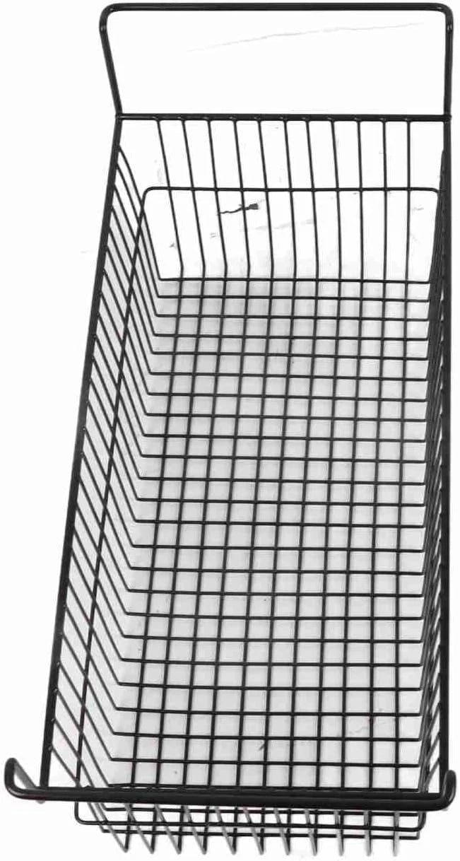 Organizer do zamrażarki skrzyniowej, głęboki kosz, do układania w stos, metalowy drut, czarny, do kuchni, lodówki, spiżarni (dł. 63 cm x szer. 27 cm x wys. 29 cm, uchwyt 9 cm)