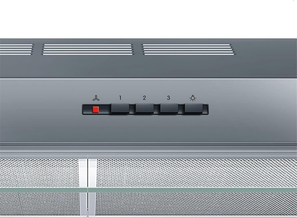 Bosch DUL63CC50 okap kuchenny z serii 4 podtynkowy, 1 silnik i 3 prędkości ssania, oświetlenie LED, 60 cm, 146 W, stal nierdzewna