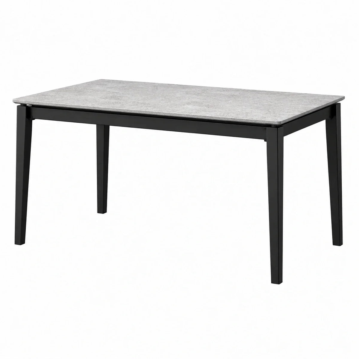 Mesa de comedor con tablero de cerámica y estructura de acero 140x80x75 cm gris/negro