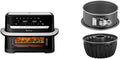 LOTE Freidora de aire Moulinex Flex 2 zonas 9L, separador extraíble EZ9228F0, negro + 2 moldes para pasteles Tefal especiales para freidora de aire J176S204