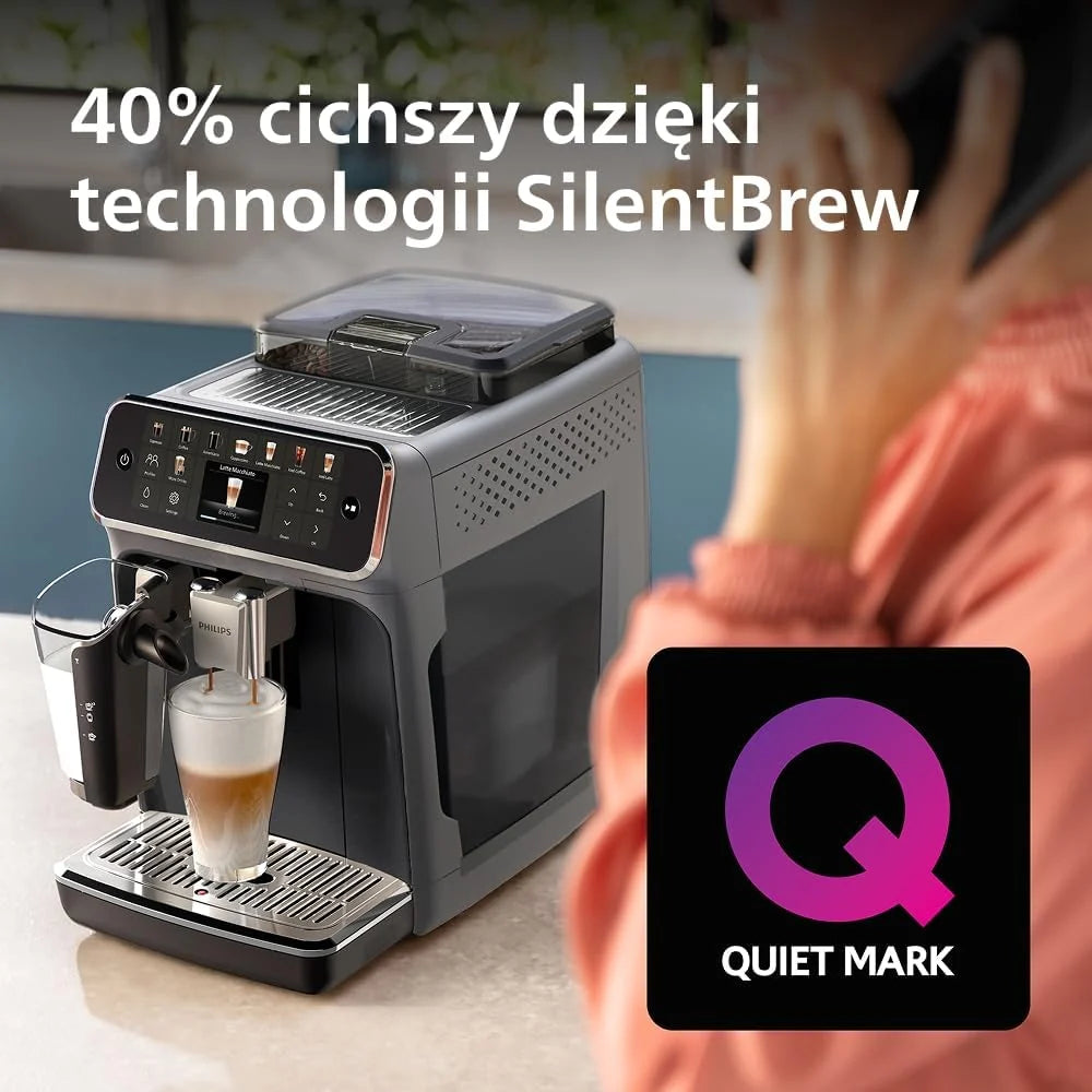 Philips Automatyczny Ekspres do Kawy 5500, LatteGo, 20 Napojów, Szary