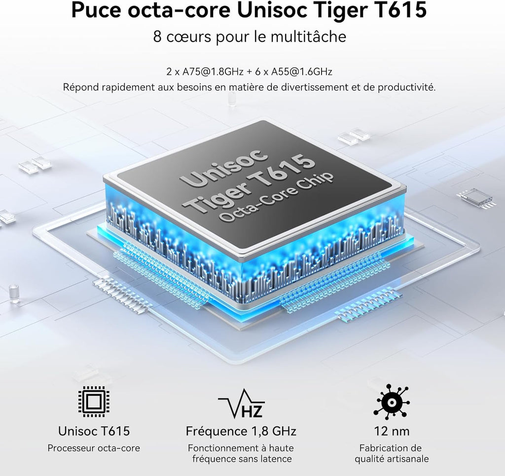 Tableta Blackview ZENO 1 de 8 pulgadas, Android 15, 90Hz, 800x1280 - Ultraligera y compacta para juegos, chip IA de 8 núcleos T615, 18GB RAM + 256GB ROM (2TB TF) / 4G LTE + WiFi 5G / Reconocimiento facial / 6000mAh / 8MP + 8MP / Widevine L1 / BT5.2 / GMS