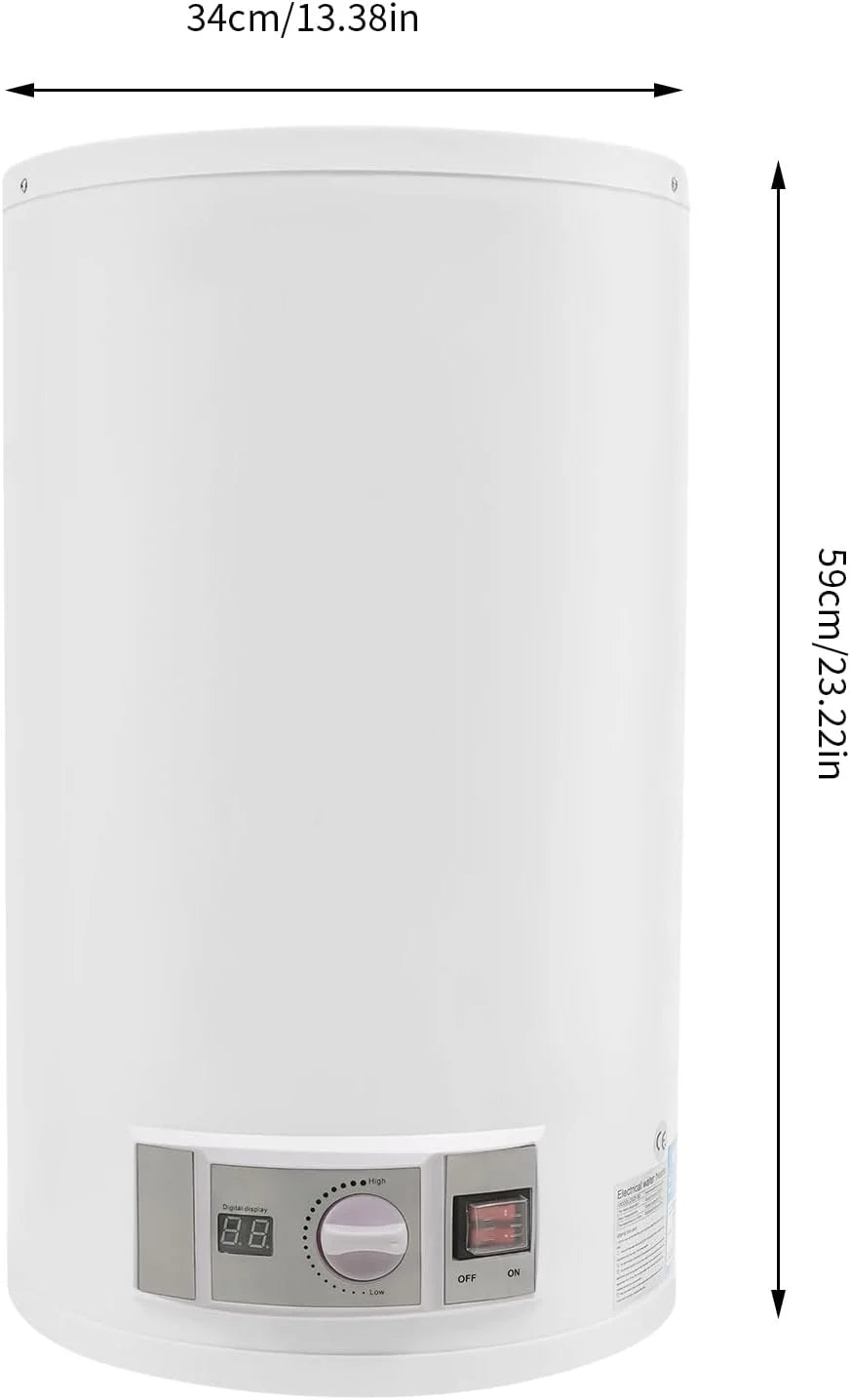 Elektryczny zbiornik ciepłej wody, bojler 50 l, 2 kW, zestaw kotła elektrycznego z zaworem bezpieczeństwa, cyfrowym wyświetlaczem, słuchawką prysznicową, prysznicem