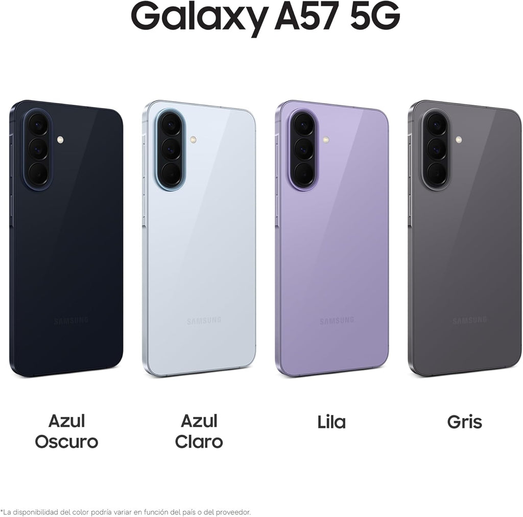 Samsung Galaxy A57 5G, 512 GB, móvil fino con IA, 8 GB, gran angular de 50 MP, autonomía de 2 días, batería de 5000 mAh, IP68, garantía del fabricante de 3 años + 1 año extra, color lila (versión española)