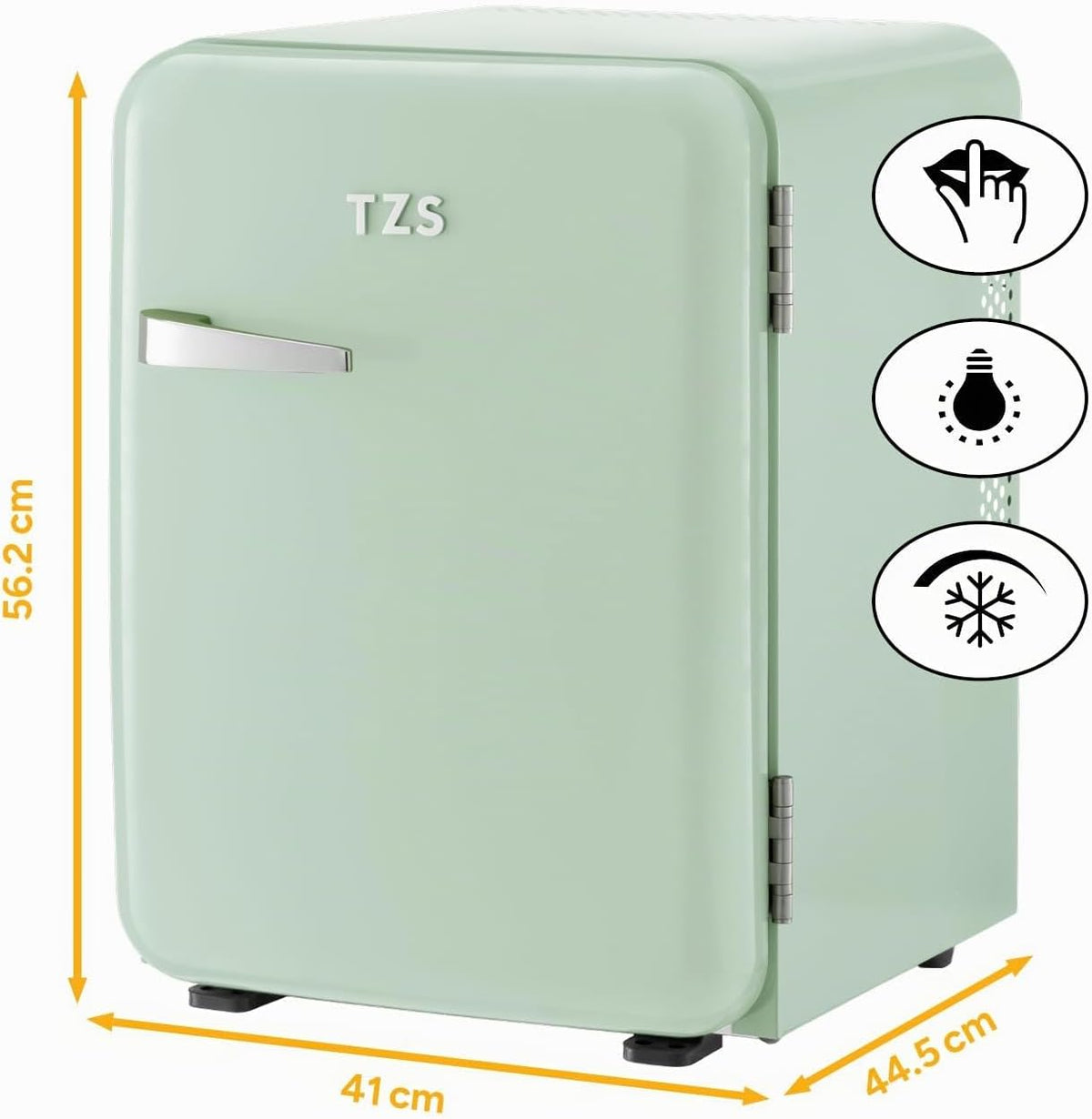TZS First Austria - Mini nevera retro 40L - Silenciosa - Minibar vintage para dormitorio y oficina - menta