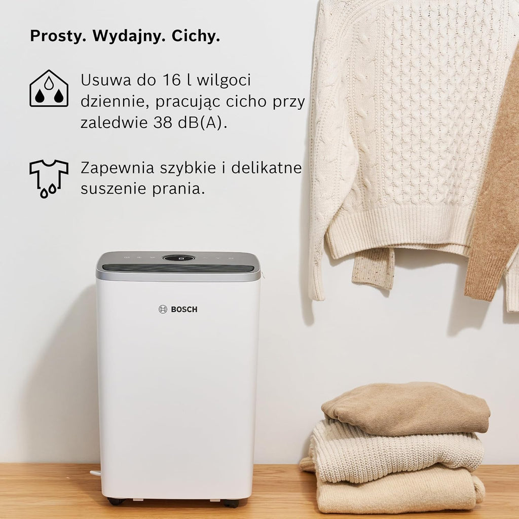 Bosch Dry 4000, Osuszacz powietrza, Do pomieszczeń o powierzchni do 33 m²