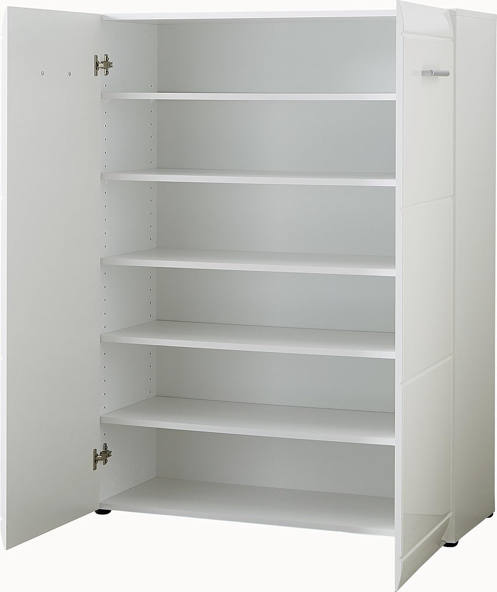 Zapatero Germania 3524-84 GW-Adana, con frentes de alto brillo, en blanco, 90 x 120 x 36 cm (ancho x alto x profundo)