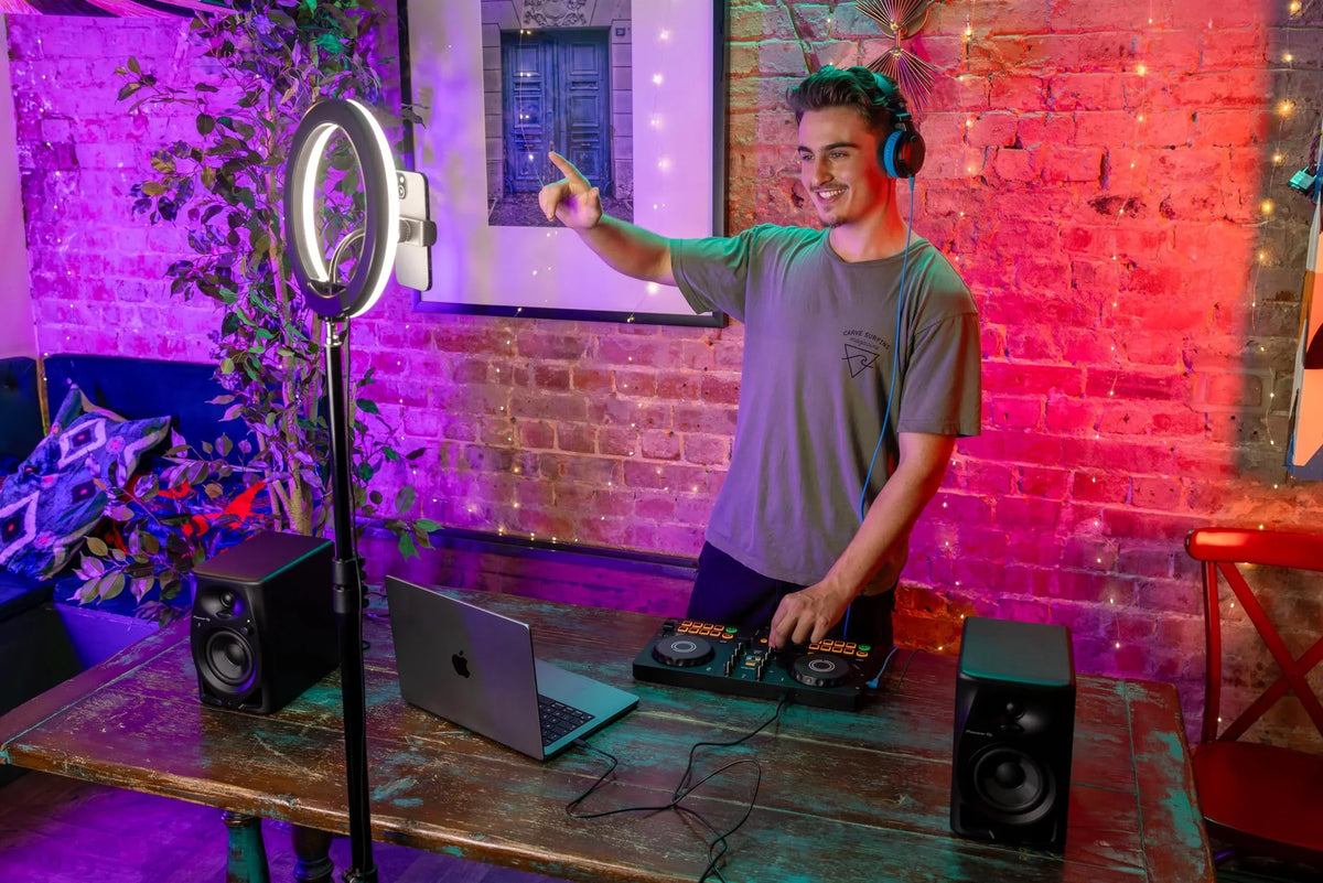 Controlador de DJ DDJ-FLX2 de 2 canales, compatible con USB-C para PC, Mac, smartphone y tablet