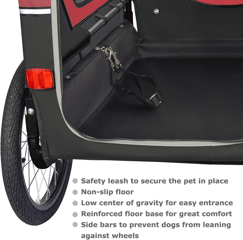 Doggyhut S-Line XL Remolque y cochecito para perros con suspensión 2 en 1, remolque de bicicleta para perros y jogger con suspensión hasta 45 kg