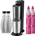 Máquina de agua con gas SodaStream Crystal 3.0 con 2 cilindros de CO2 Quick-Connect y 2 jarras de cristal