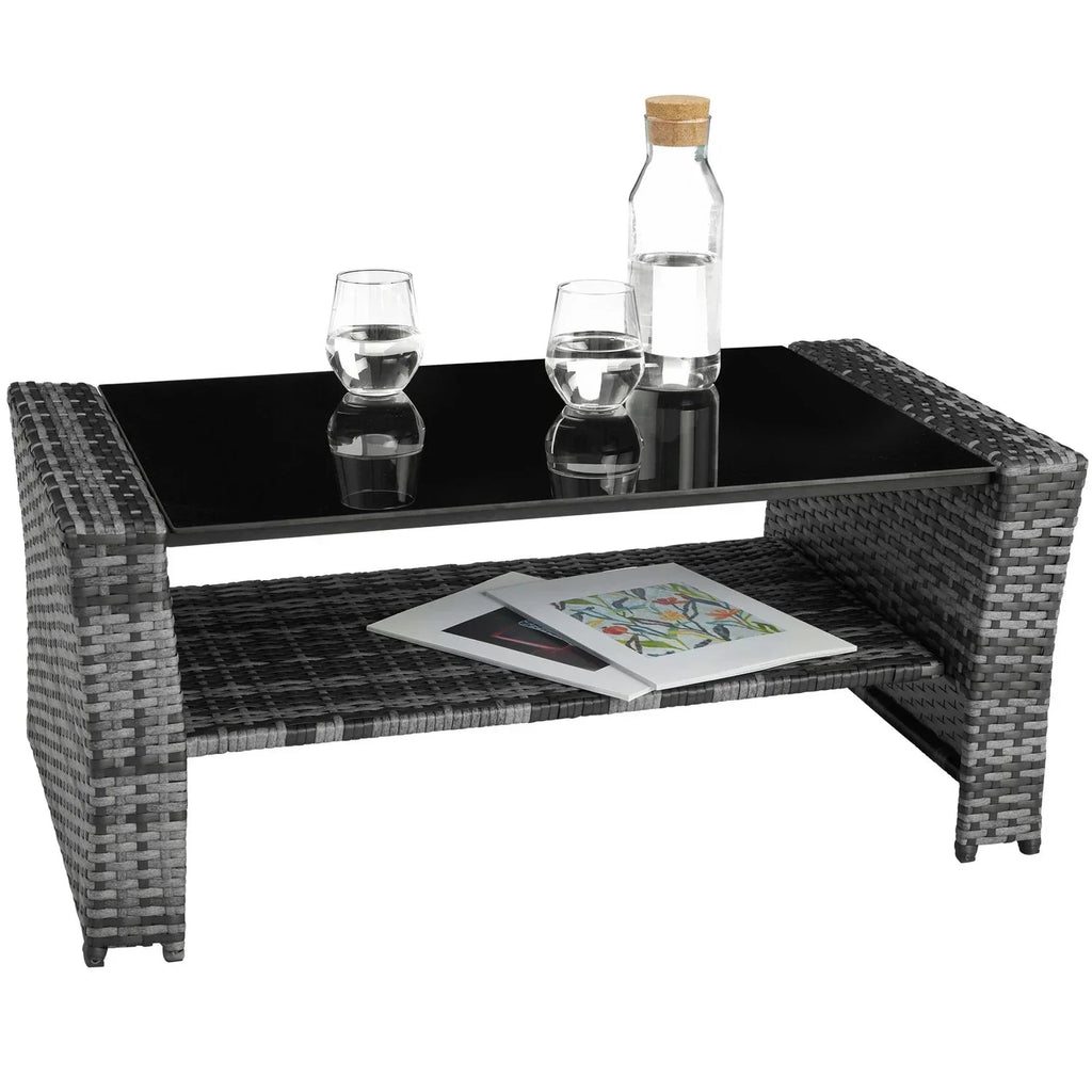 Set de ratán Módena con funda protectora incluida - Gris